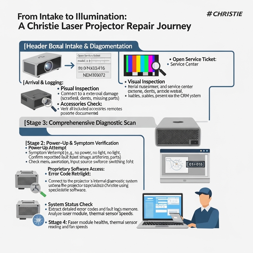 Technician working safely
