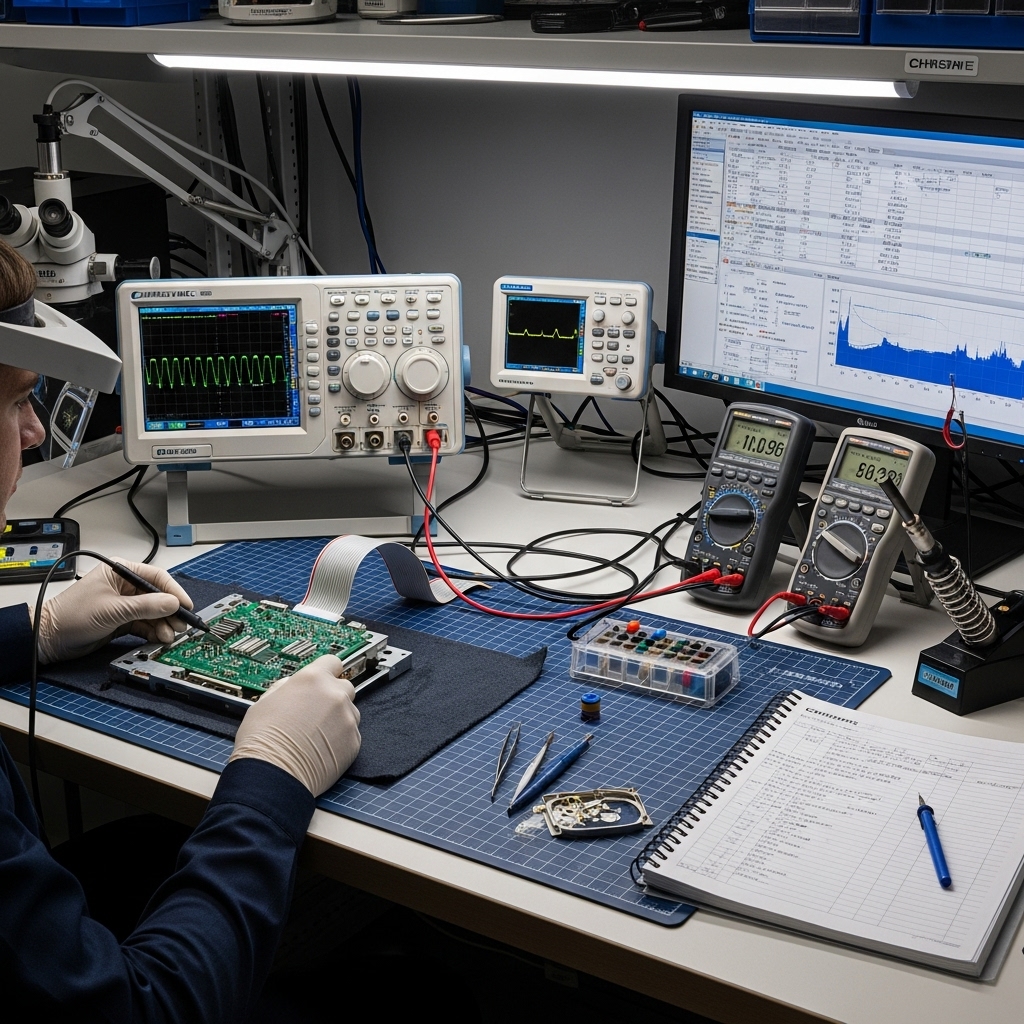 Electronics workbench with diagnostic tools